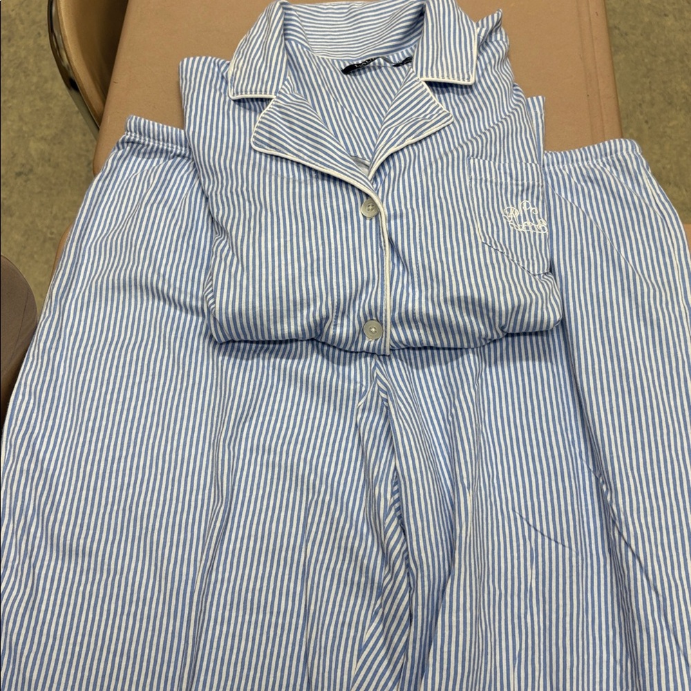 Lauren Ralph Lauren Bingham Knits Cotton Jersey‎ Cropped Pajama Set Sz Large - Picture 7 of 9